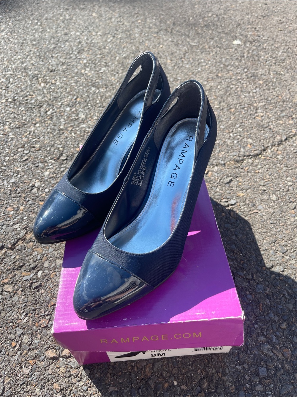 Rampage Navy Cap-Toe Classic Pumps